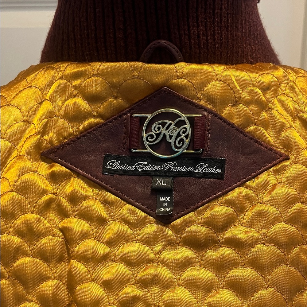 Women's Leather Jacket - Burgundy - Picture 6 of 15